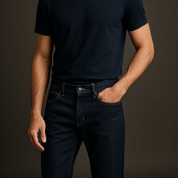 UNIQLO Dark Wash Straight Fit Jeans - Size 33 - Picture 1 of 13